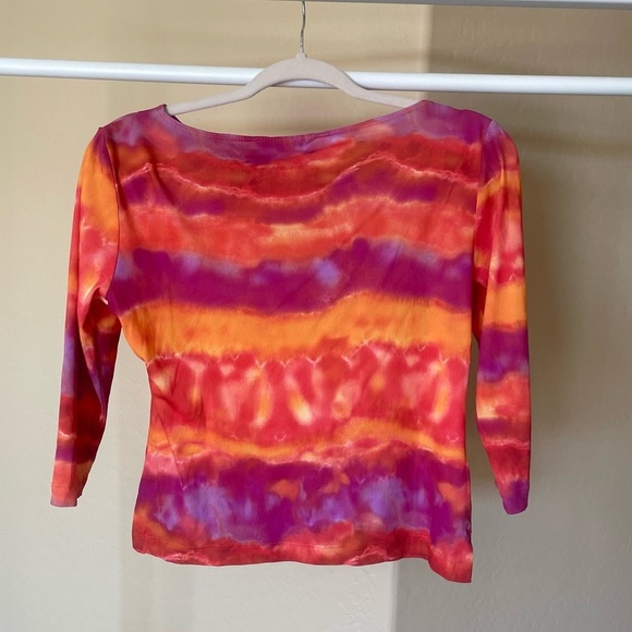 Y2k Orange Pink Tie Dye Top - Picture 4 of 5